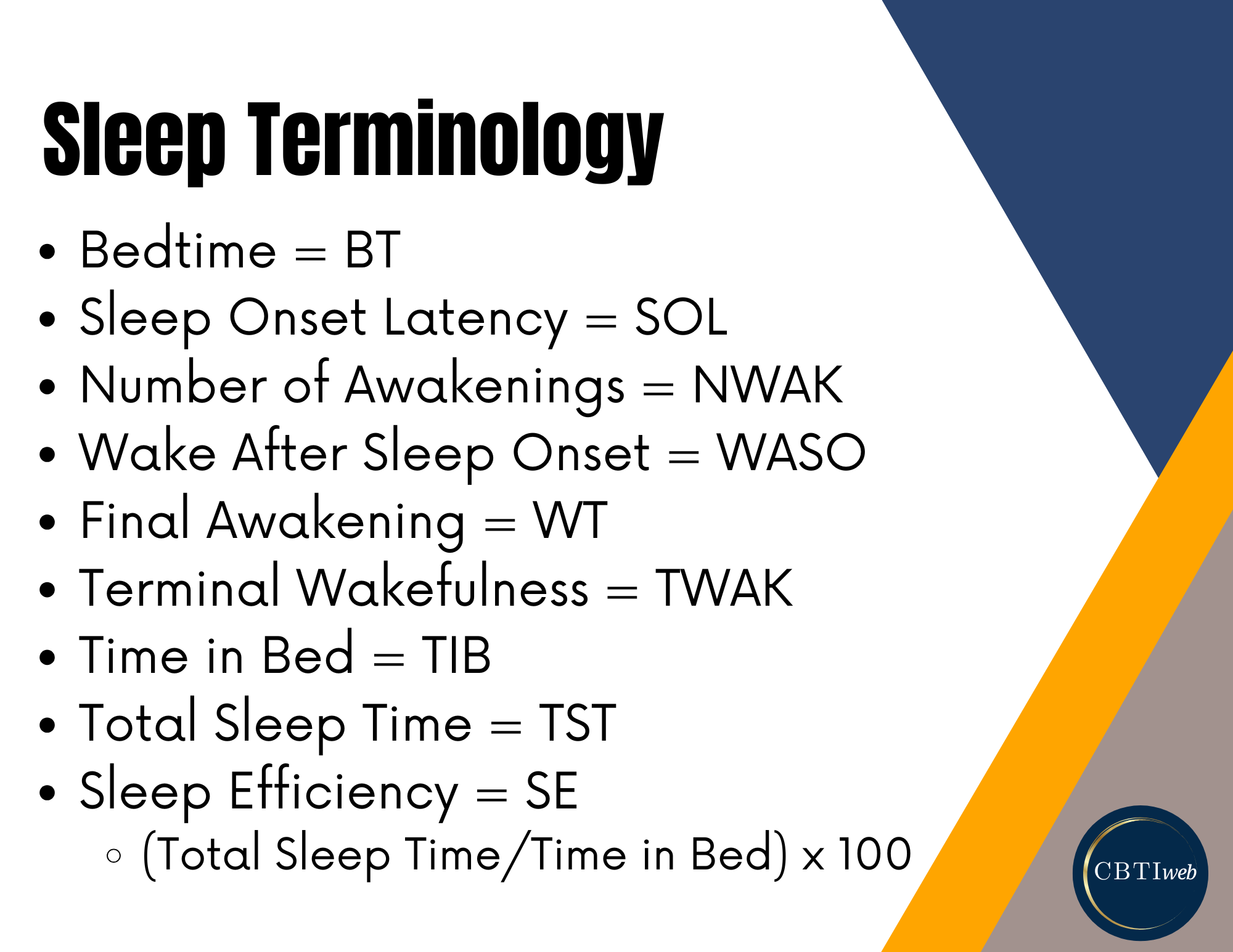 Assessment - Sleep Terminology